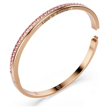 Connexus bangle, Round cut, `Love is around`, Pink, Rose
